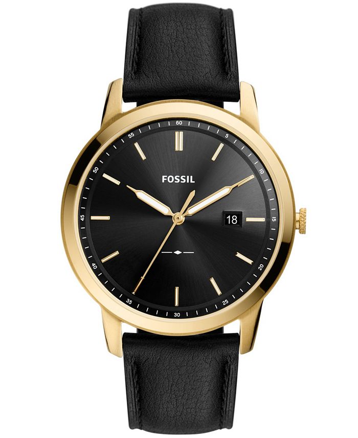 Fossil The Minimalist Solar Powered Black Leather Watch 44mm Macy s