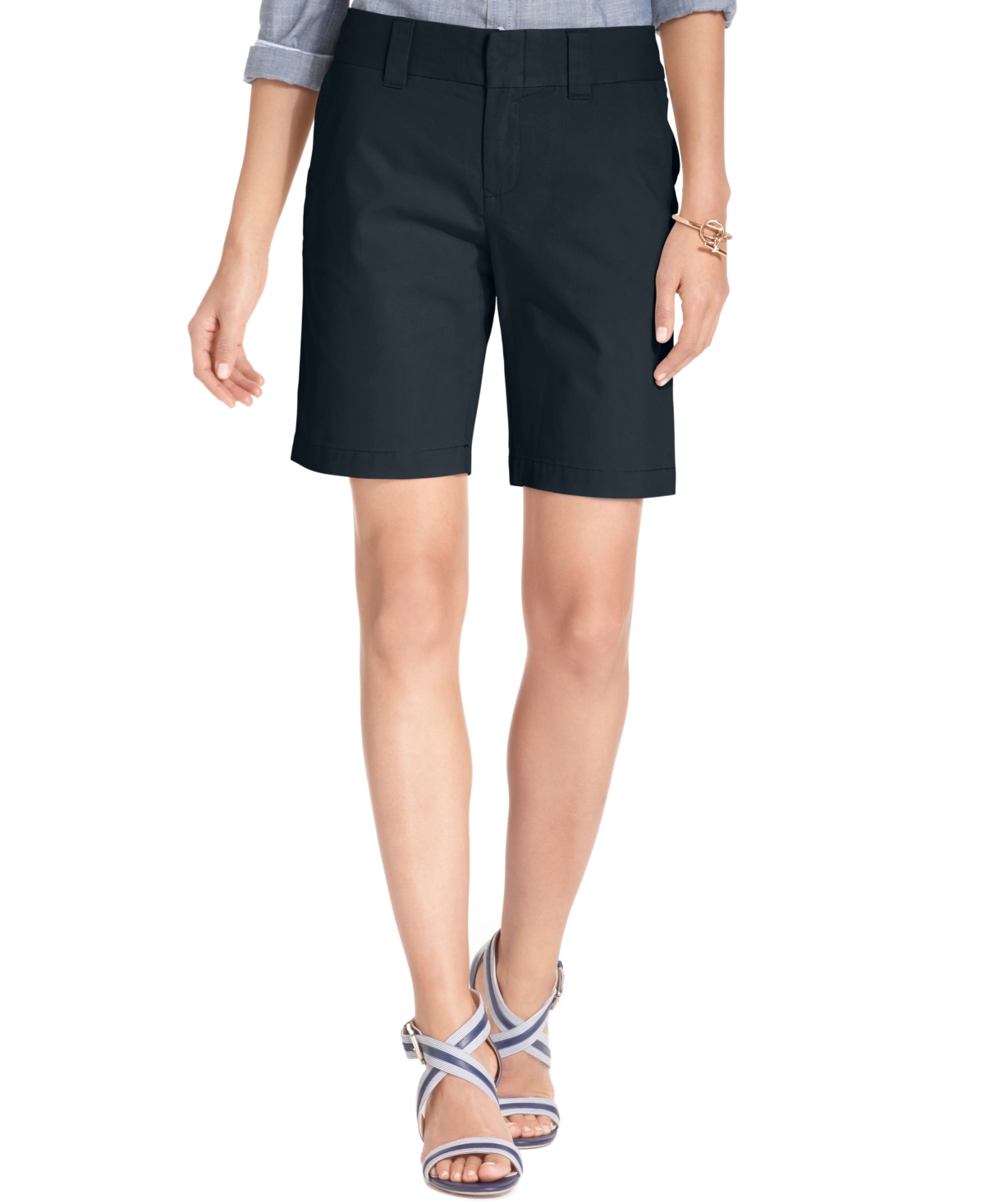 Shop Tommy Hilfiger Women's Th Flex 9 Inch Hollywood Bermuda Shorts In Navy