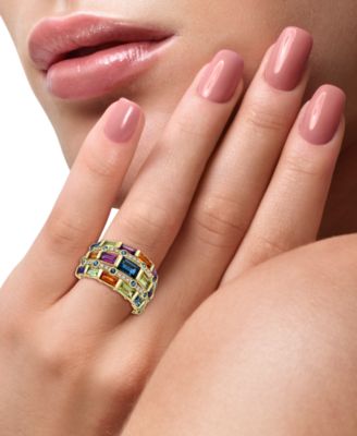 EFFY&reg; Multi-Gemstone (3-3/4 ct. t.w.) & Diamond (1/10 ct. t.w.) Statement Ring in 14k Gold