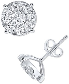 Diamond Round Cluster Stud Earrings (2 ct. t.w.)