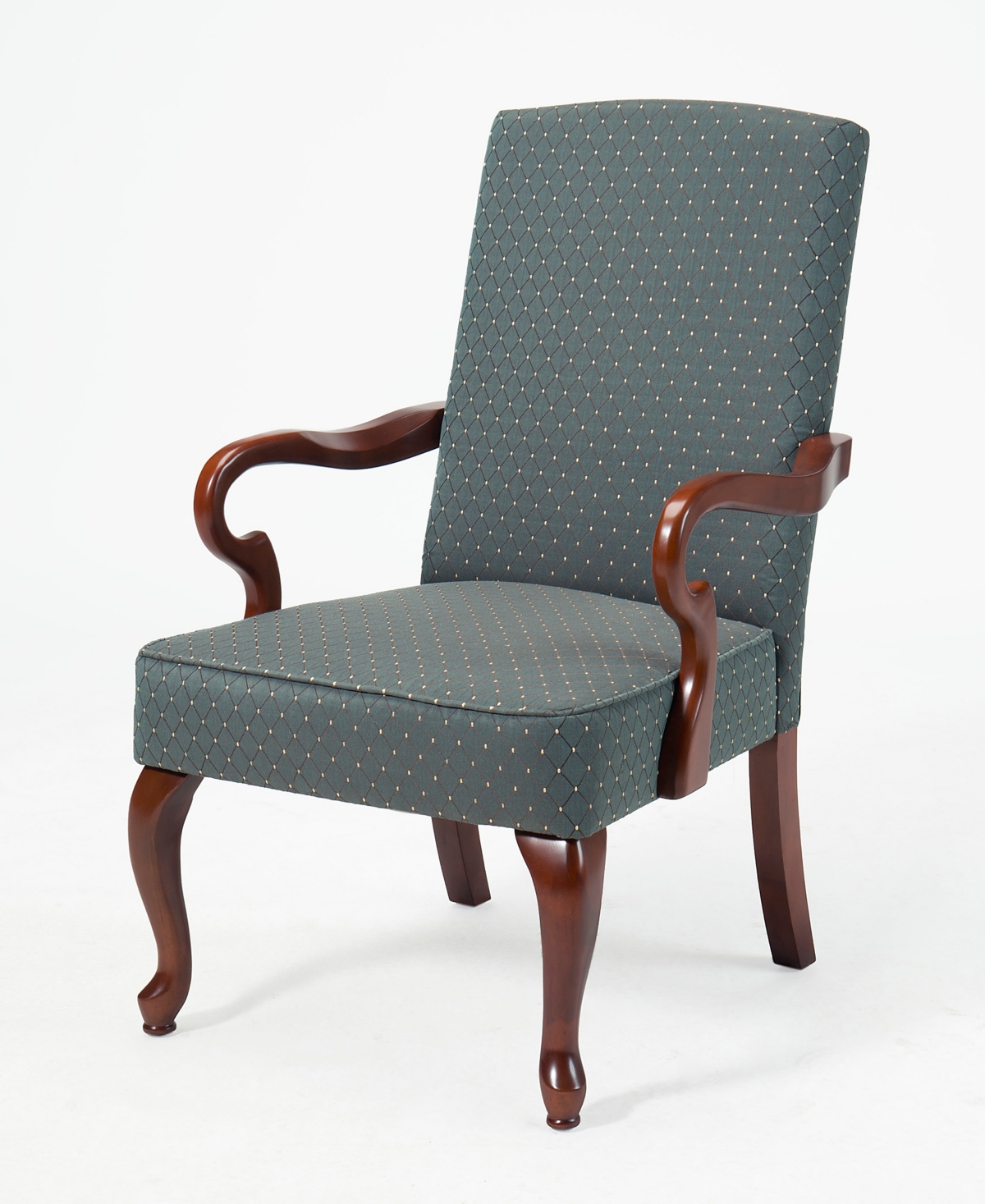 Comfort Pointe Crystal Gooseneck Arm Chair In Med Blue