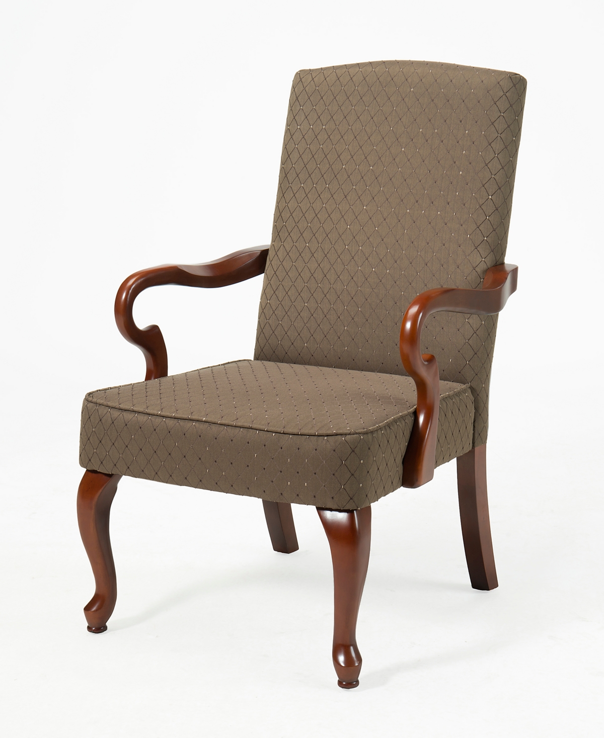 Comfort Pointe Crystal Gooseneck Arm Chair In Brown