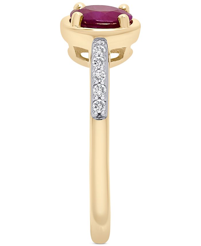 Macy's Ruby (5/8 ct. t.w.) & Diamond (1/10 ct. t.w.) Ring in 14k Gold ...