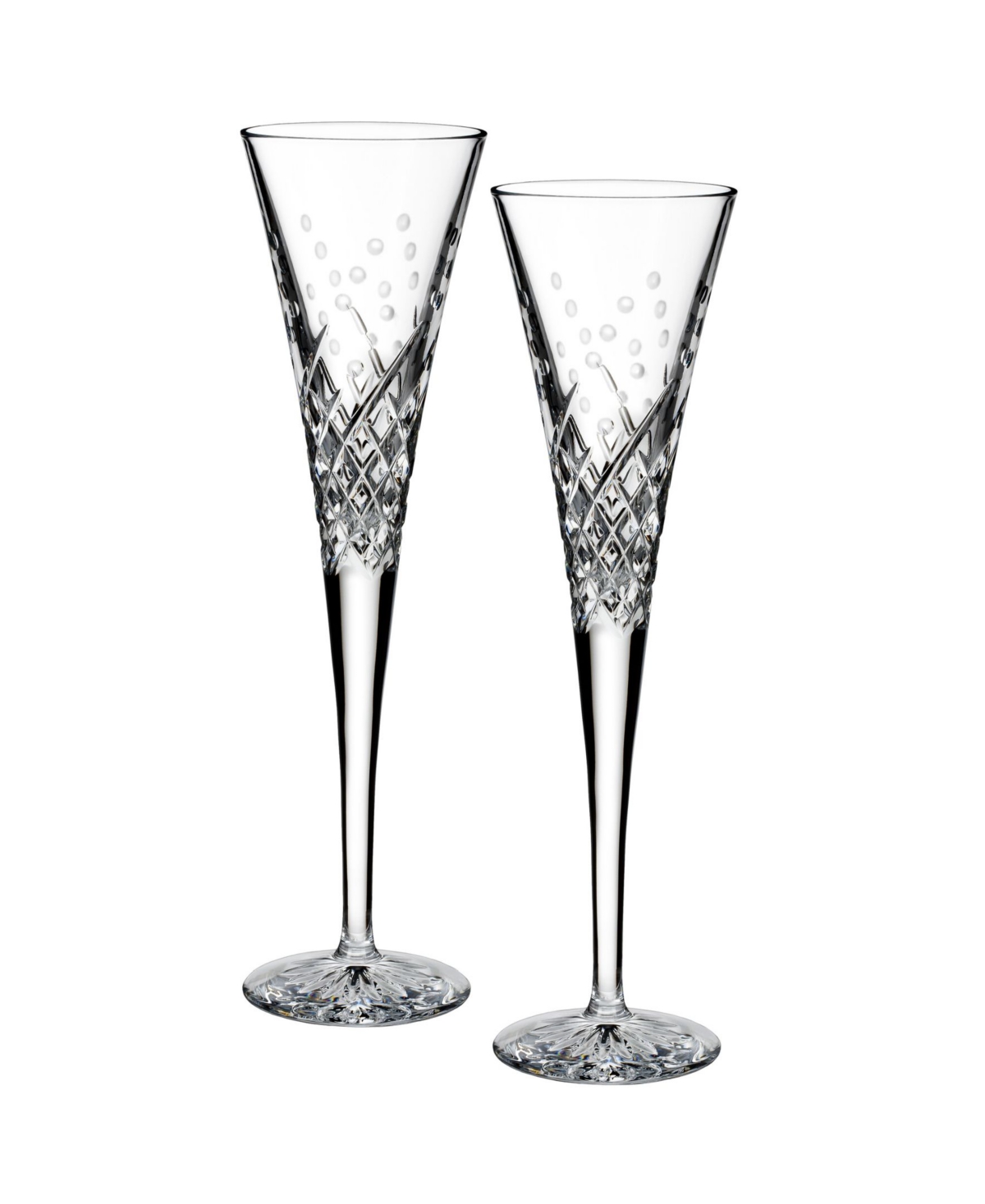 Shop Waterford Wishes Happy Celebrations Toasting Flute 7oz, Set Of 2 In Clear