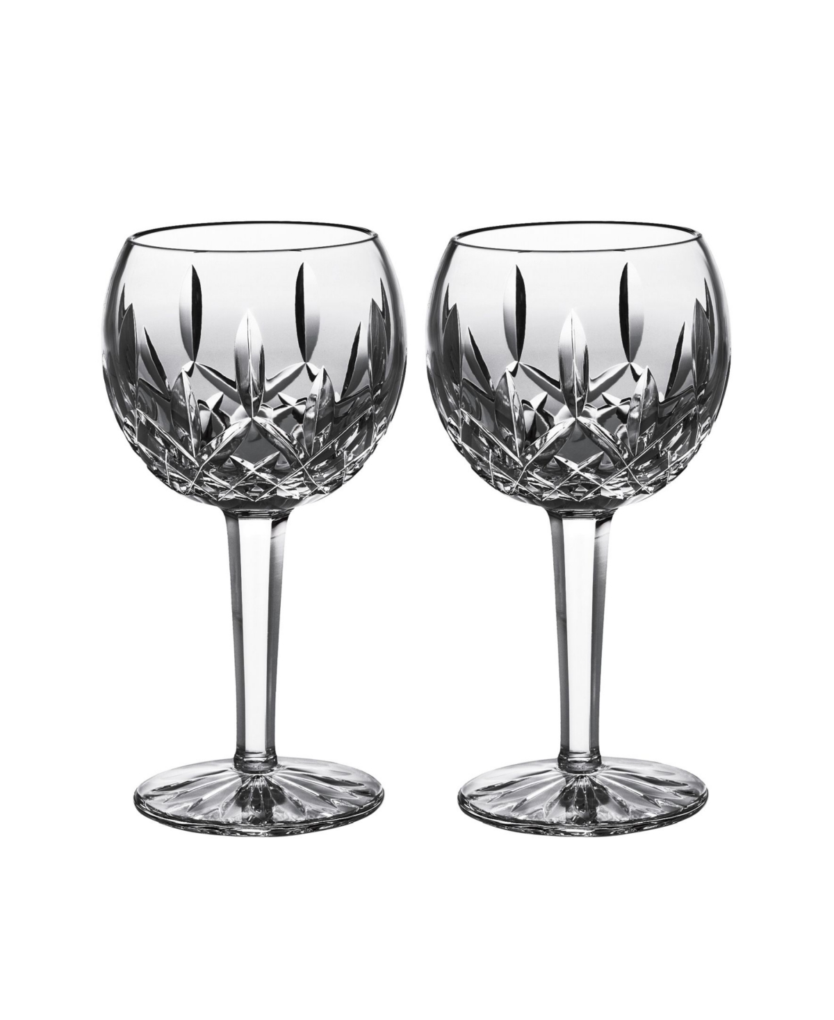 Waterford Lismore Balloon Wine Glasses 8 Oz, Set Of 2 In Clear