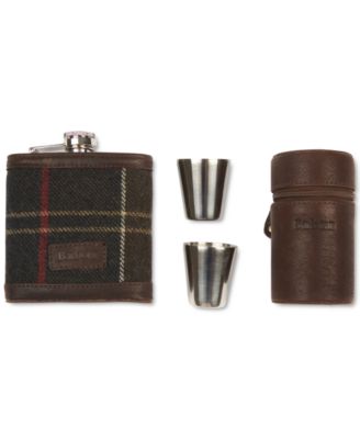 Barbour - Tartan Hip Flask & Cups Gift Set