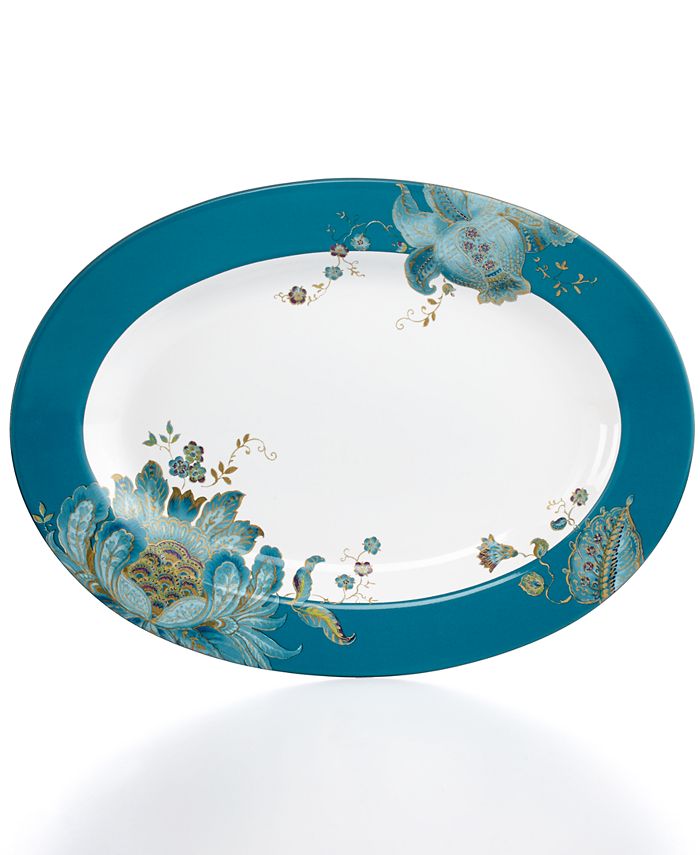 222 Fifth Eliza Teal Oval Platter Macy s