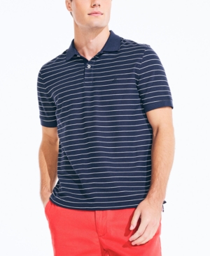 Nautica Men's Classic-fit Striped Deck Polo Shirt In Navy