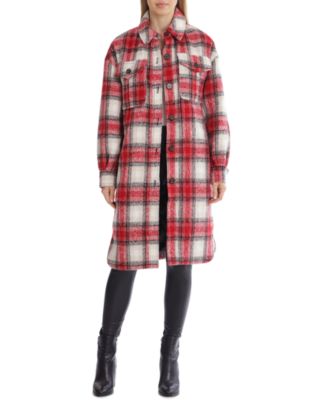 long plaid shirt jacket