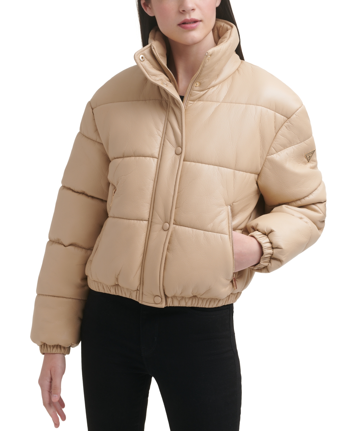 Guess Women's Faux-Leather Puffer Coat | Smart Closet