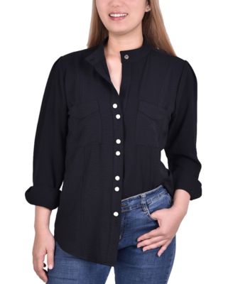 womens black dress shirt