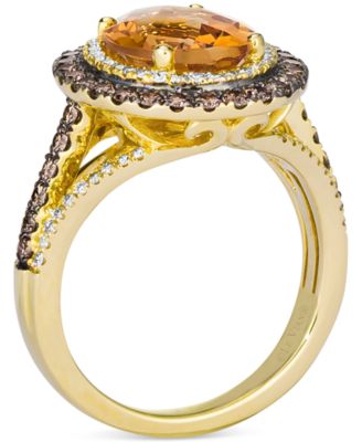 Deep Sea Blue Topaz (4 ct. t.w.) & Diamond (7/8 ct.t.w.) Statement Ring in 14k Rose Gold (Also in Opal, Citrine, Amethyst, Garnet & Mint Julep Quartz)