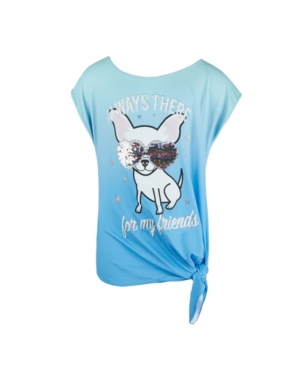 Big Girls Short Sleeve Tie Front Top