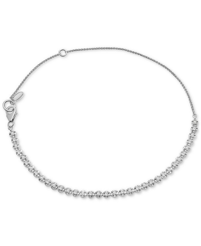 Wrapped - Diamond Tennis Bolo Anklet (1/2 ct. t.w.) in Sterling Silver