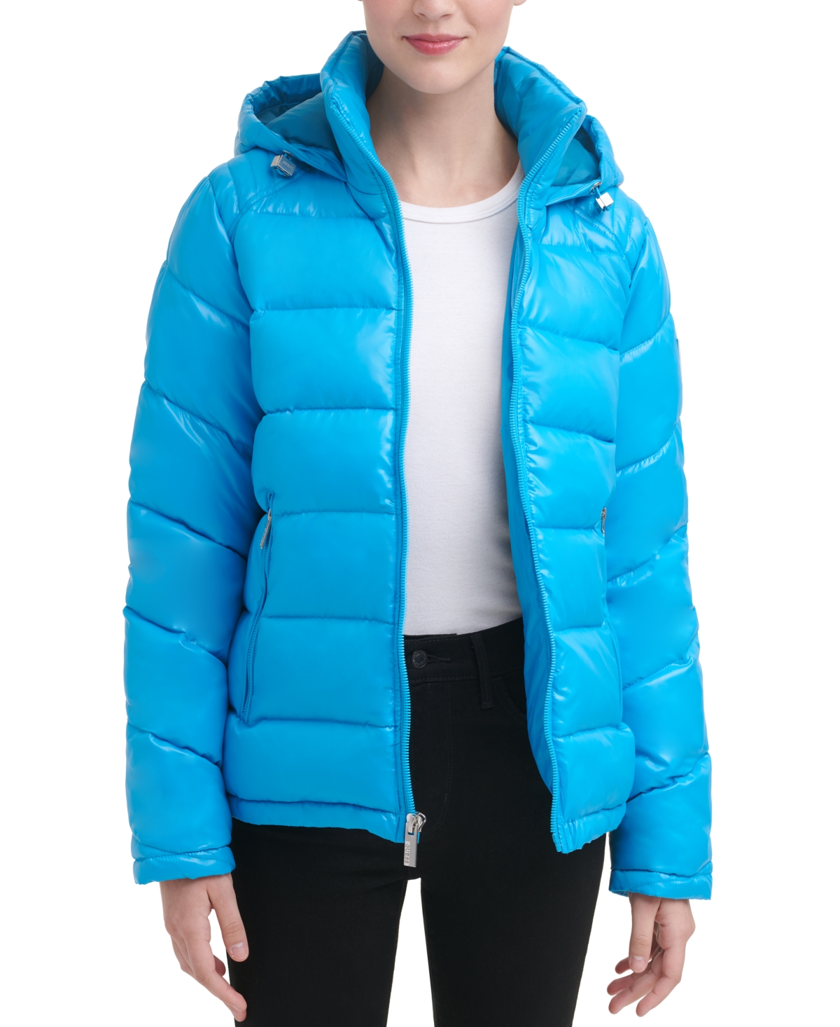 Blue guess sale puffer coat