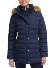 Petite Faux-Fur-Trim Hooded Puffer Coat, Created for Macy's