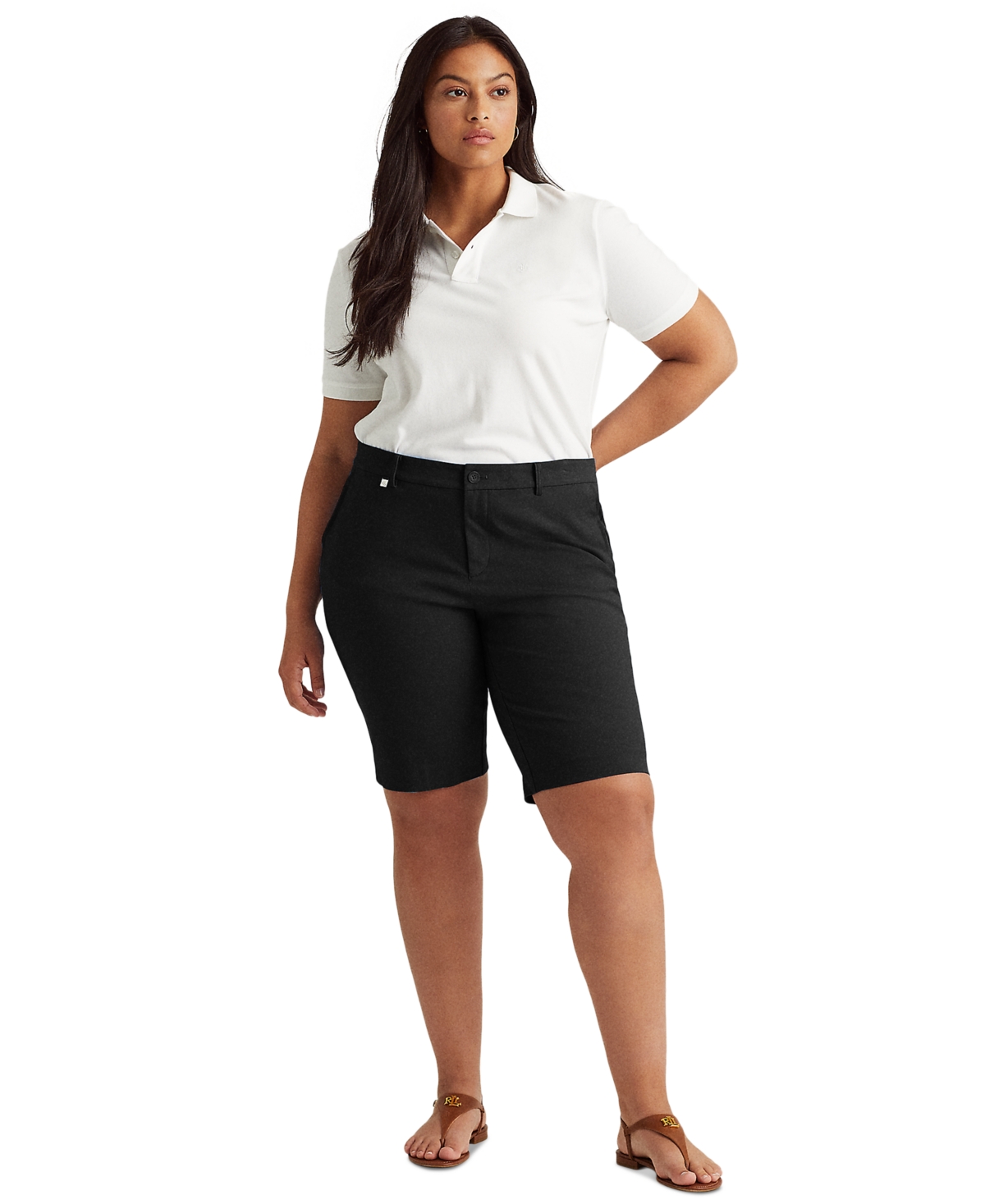 Lauren Ralph Lauren Plus-Size Stretch Cotton Shorts