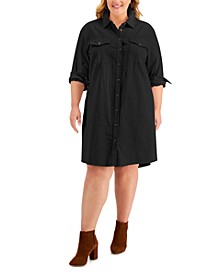 Cotton Utility Shirt Dress, Created for Macy's
