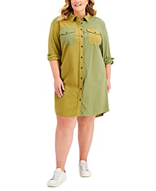 Colorblocked Utility Shirtdress, Created for Macy's