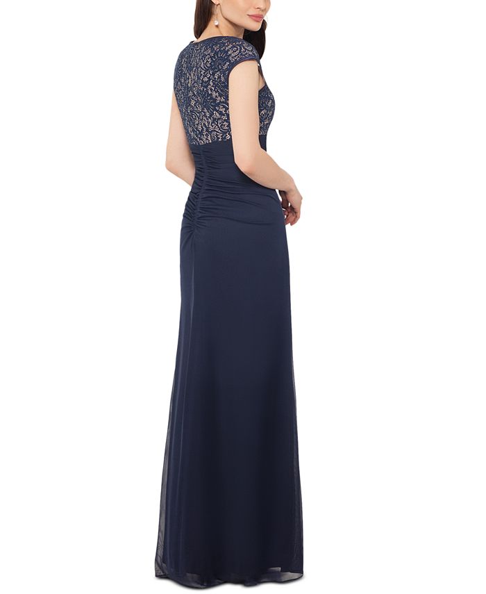 Betsy & Adam Lace-Bodice Gown - Macy's