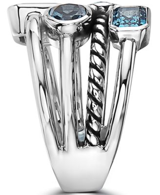 EFFY&reg; London Blue Topaz Statement Ring (3-1/20 ct. t.w.) in Sterling Silver