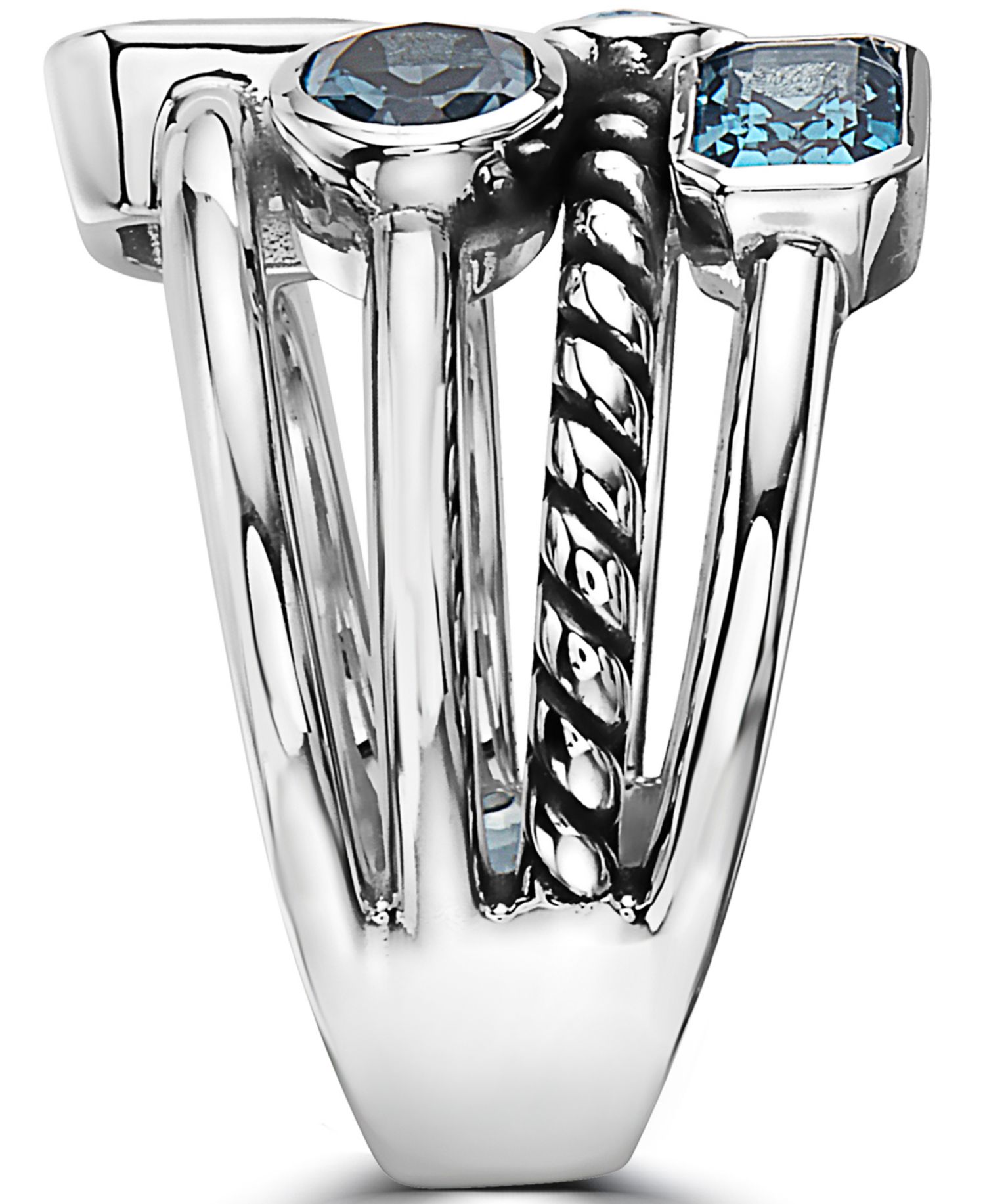 EFFY® London Blue Topaz Statement Ring (3-1/20 ct. t.w.) in Sterling Silver