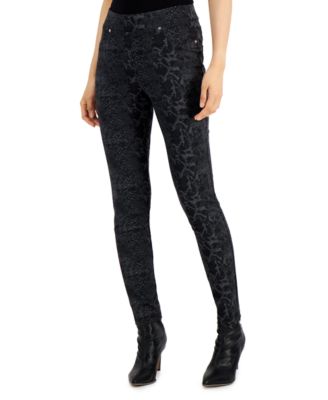 Soho Apparel Ltd - Printed Pull-On Pont&eacute;-Knit Pants