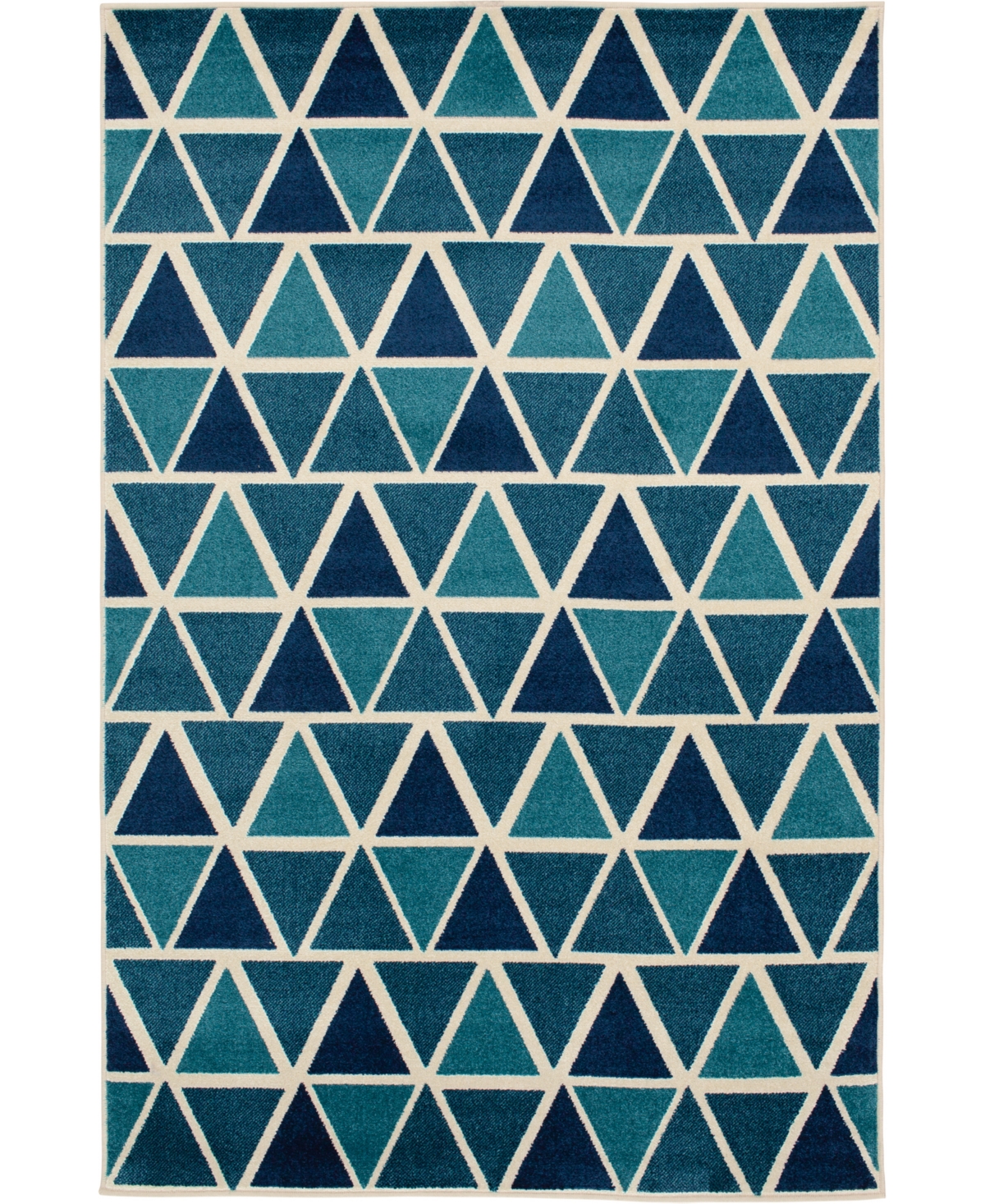 Portland Textiles Loggia Isoscelle 7'10in x 9'10in Outdoor Area Rug - White,Blue