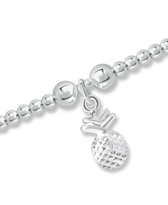 Bead Jackfruit Charm Bracelet in Silver Plate