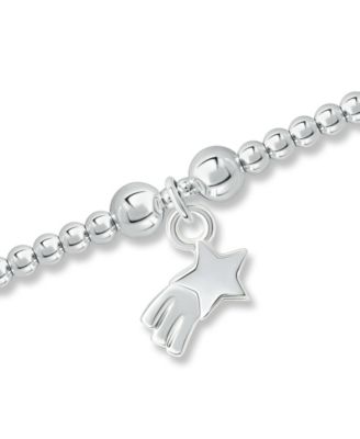 Bead Shooting Star Charm Bracelet in Silver Plate