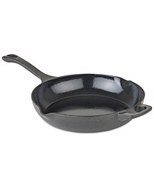 10.5" Enamel Coated Cast Iron Chefs Pan with Spouts