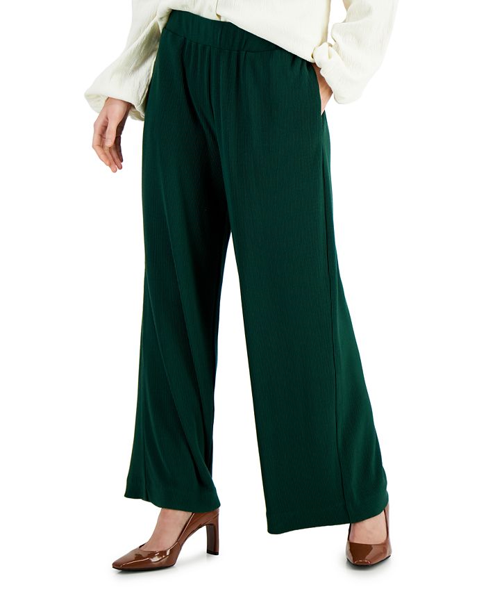 Alfani Wide-Leg Pull-On Pants, Created for Macy's - Macy's