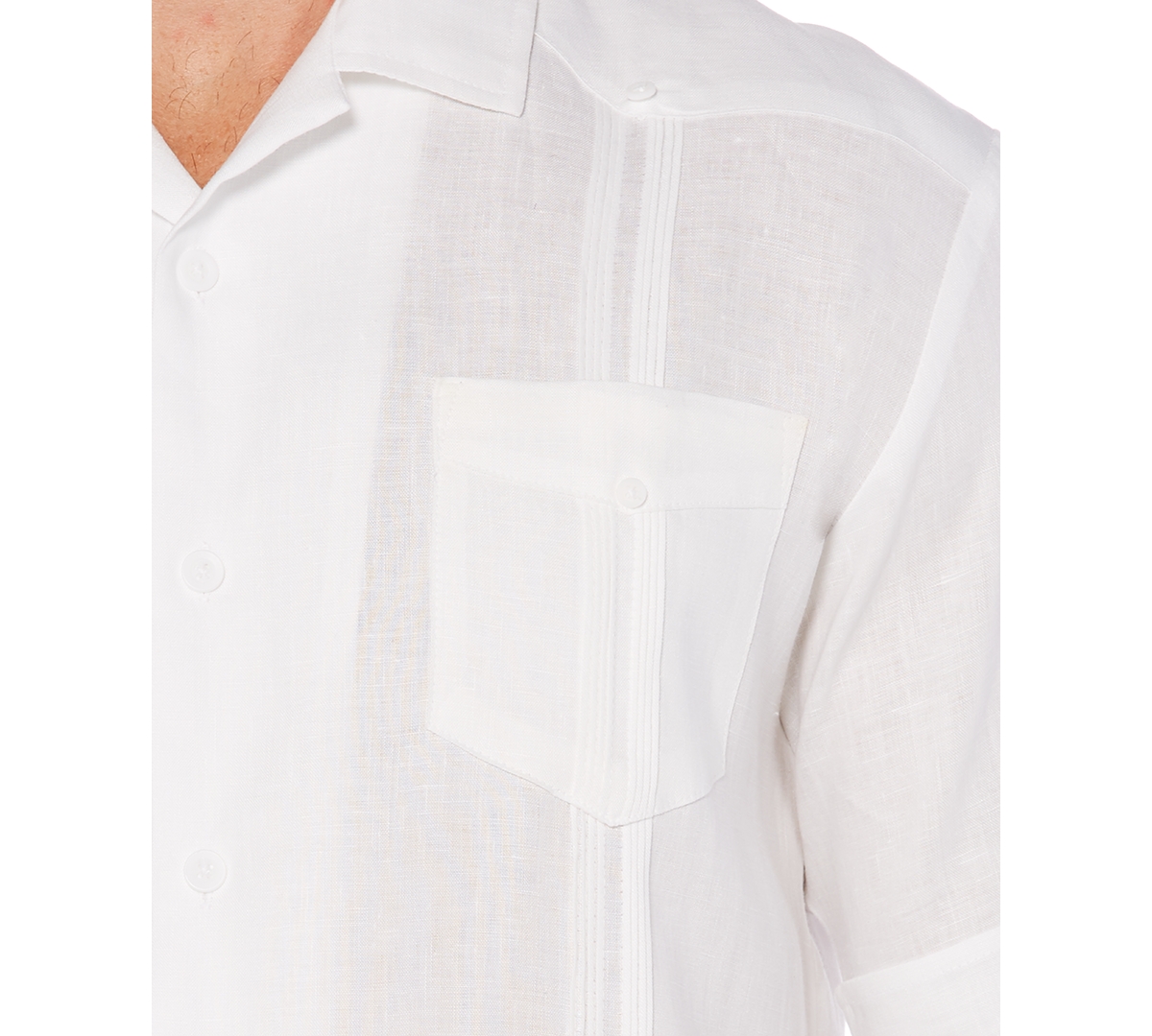 Cubavera Men's Big & Tall Short-Sleeve 4-Pocket 100% Linen Guayabera Shirt