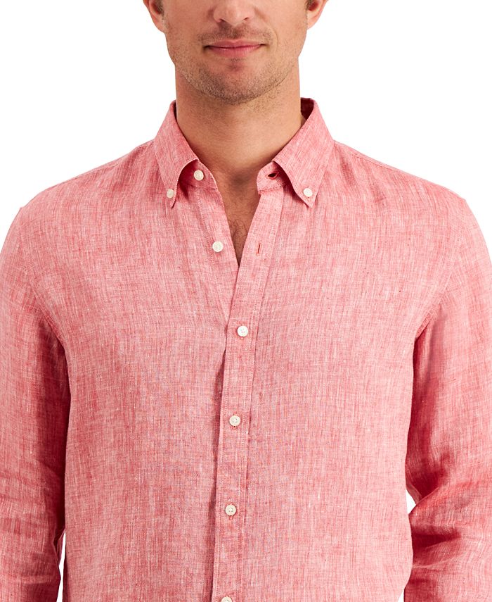 Michael Kors Men's Long Sleeve Linen Shirt & Reviews Casual Button