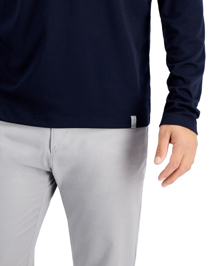 T-shirt Homme Alfani Alfatech Henley Manches Longues - Vert Sauge Taille M - Stretch Et Facile D'entretien - Neuf Avec étiquettes