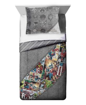 Marvel Comics 80th Anniversary Full/Queen Comforter Sham Set, 3 Pieces