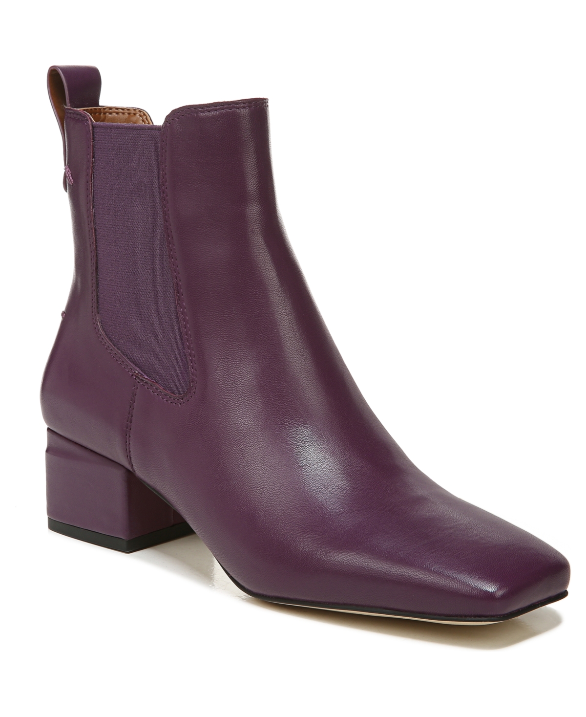 Franco Sarto Waxton Womens Zipper Ankle Boots In Plum Leather