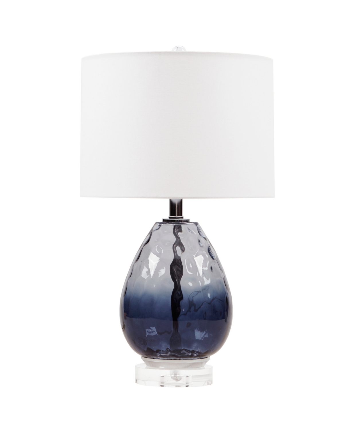 Urban Habitat Borel Glass Pearl Drop Table Lamp In Dark Blue