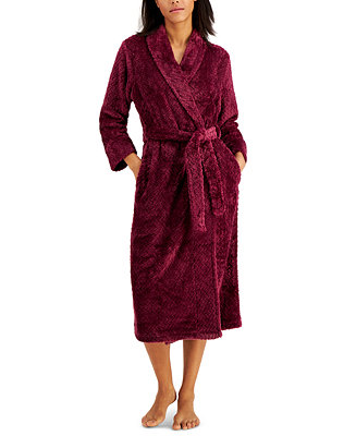 Charter Club Plush Zigzag Long Cozy Plush Wrap Robe, Created for Macy's ...