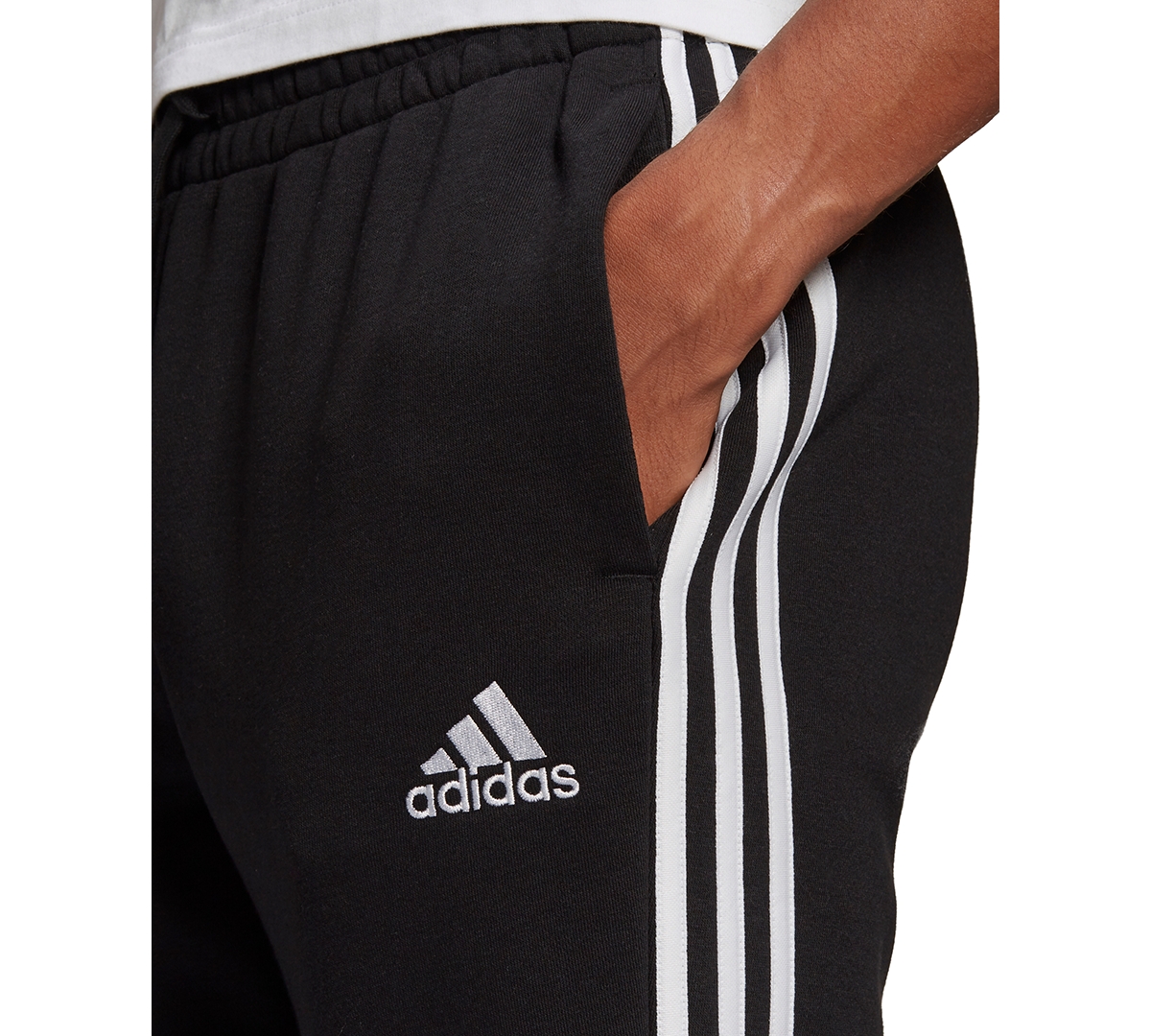 adidas Men's Fleece Jogger Pants -White