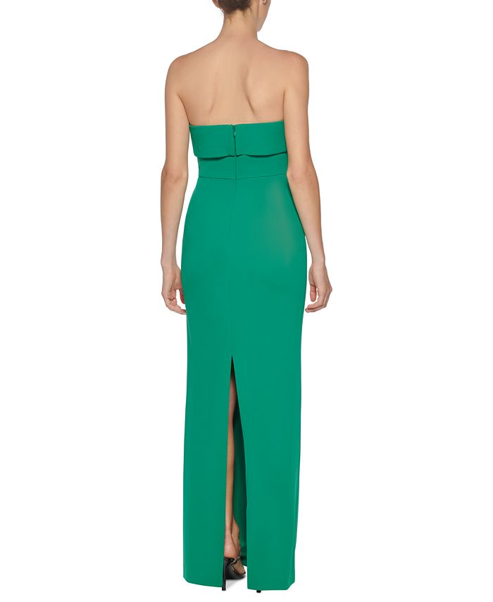 calvin klein strapless foldover gown