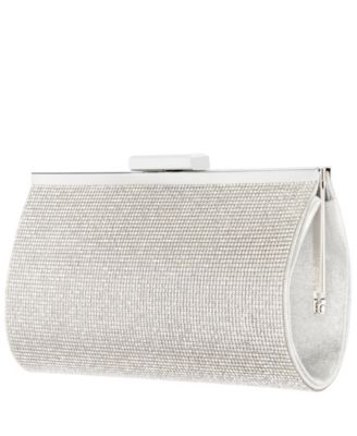 macy's silver clutch purse