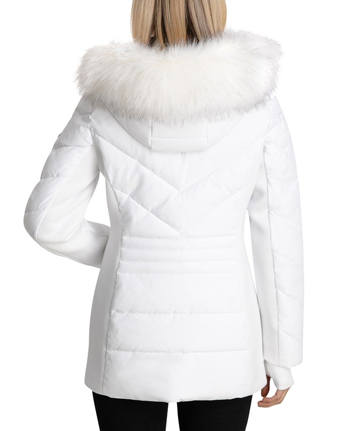 Michael Kors Women's Faux-Fur-Trim Hooded Puffer Coat & Reviews - Coats ...