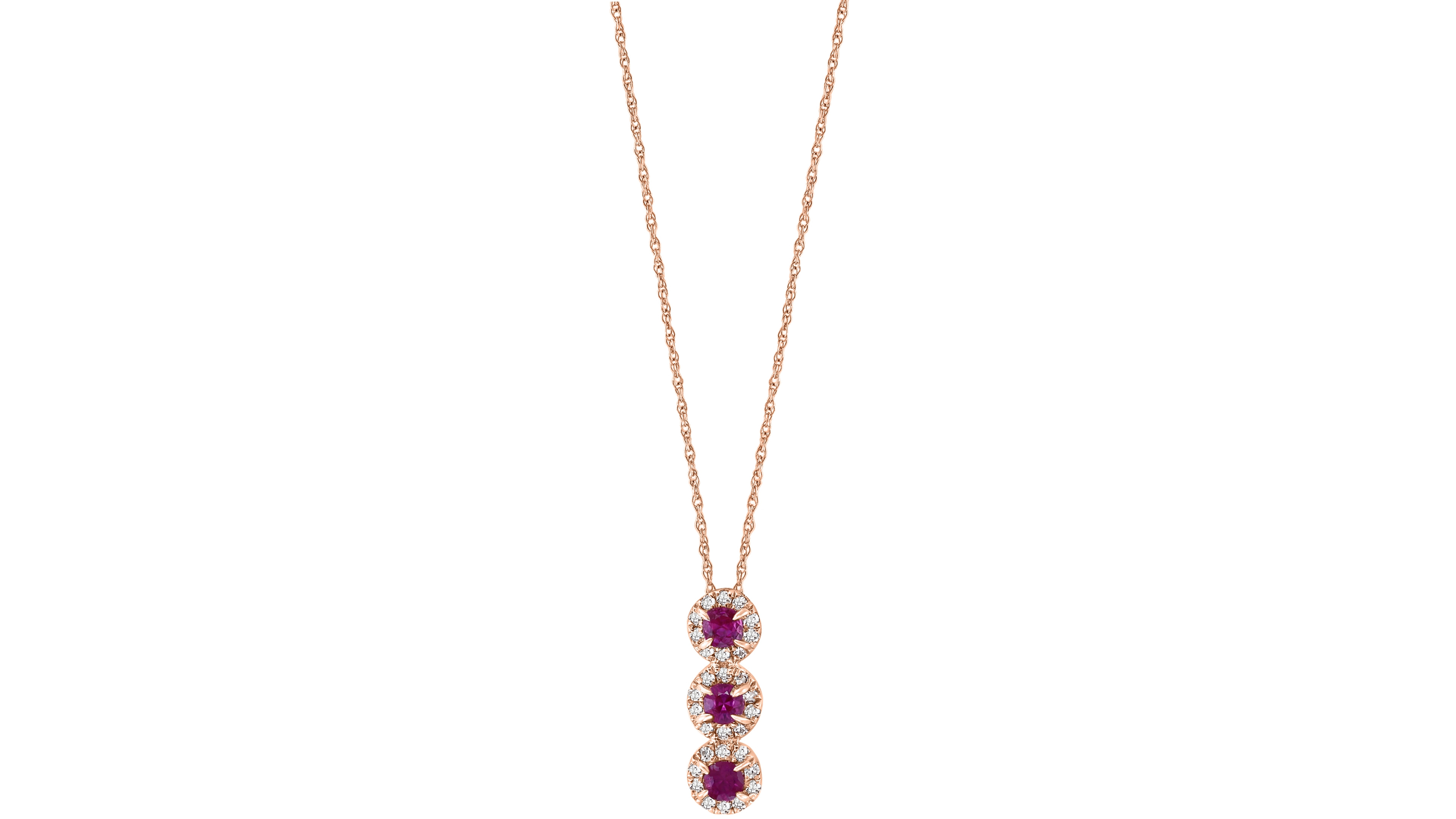 Lali Jewels Sapphire (1/6 ct. t.w.) & Diamond (1/10 18" Pendant Necklace 14k Rose Gold (Also Available Yellow or White Gold)