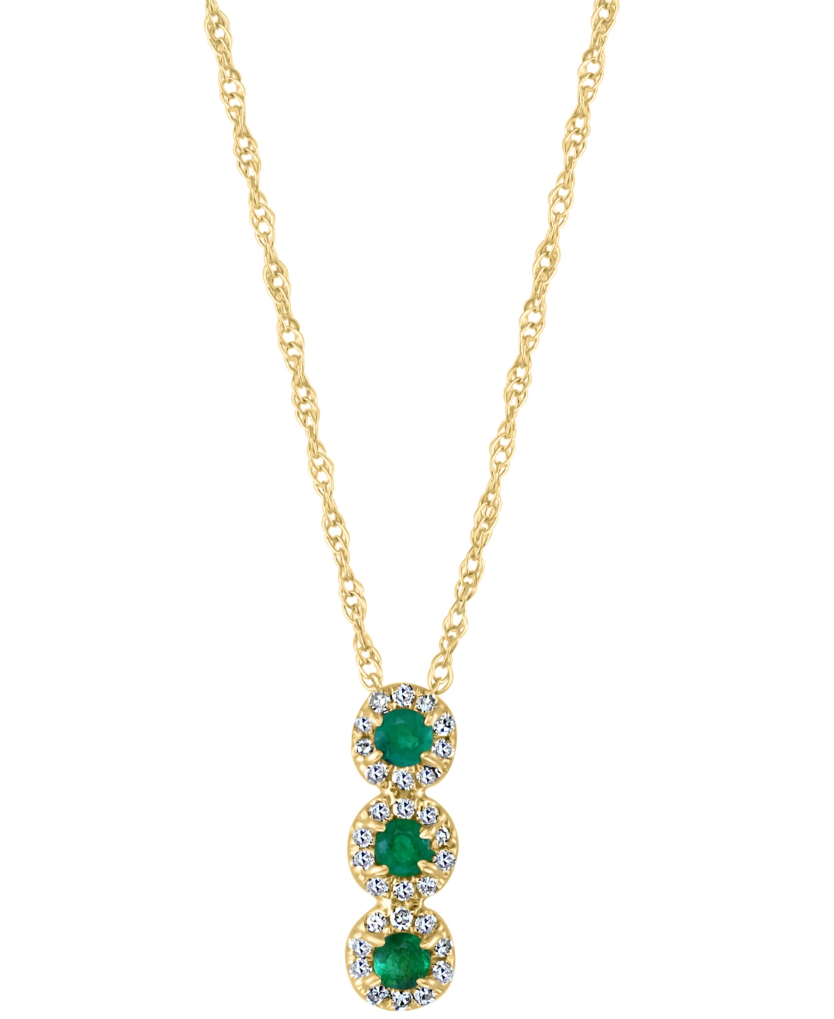 Lali Jewels Sapphire (1/6 ct. t.w.) & Diamond (1/10 18" Pendant Necklace 14k Rose Gold (Also Available Yellow or White Gold)