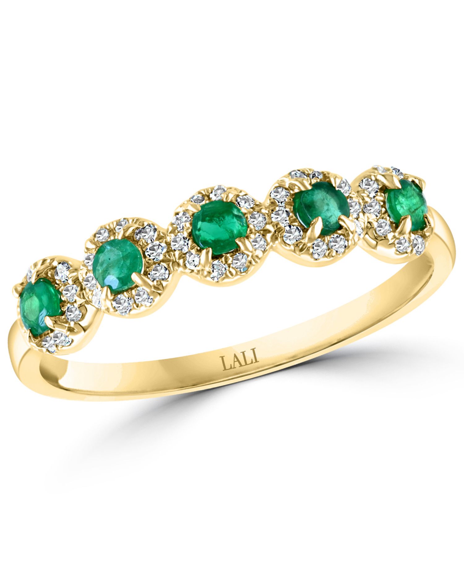 Sapphire (1/3 ct. t.w.) & Diamond (1/6 ct. t.w.) Cluster Band in 14k Rose Gold (Also Available in Ruby, Emerald, or Multistone)
