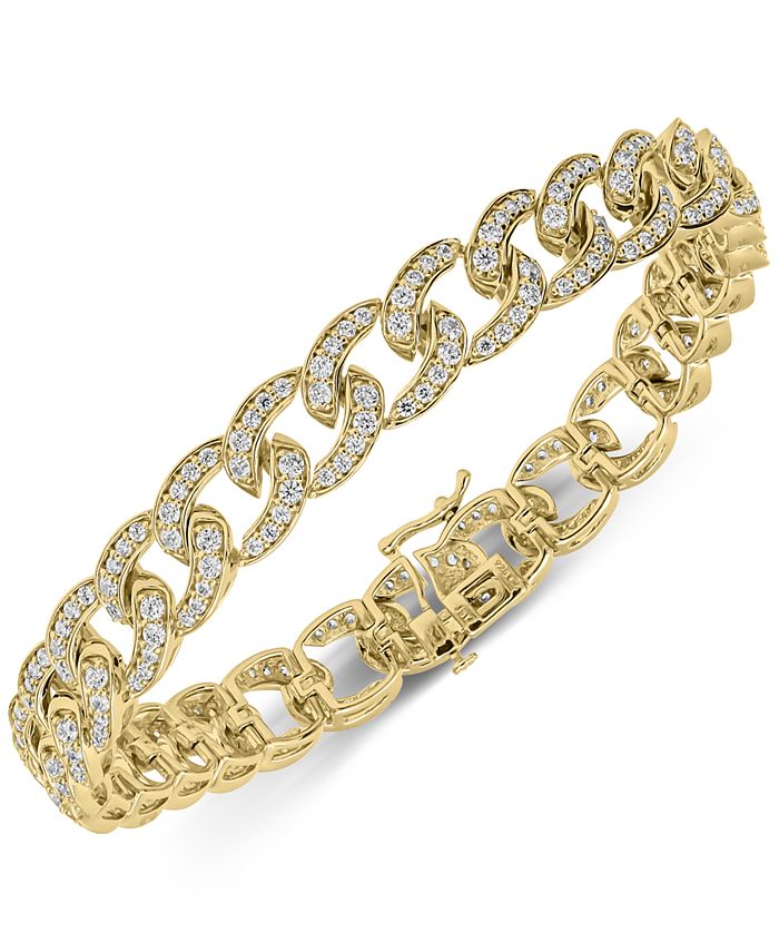 Macy s Mens Diamond Curb Link Bracelet 6 ct. t.w. in 10k Gold