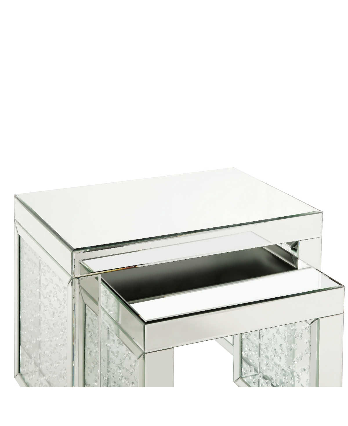Acme Furniture Nysa Accent Table - Mirrored and Faux Crystals Inlay