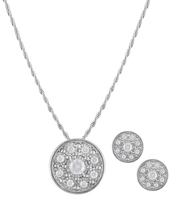 Macy's circle outlet diamond necklace