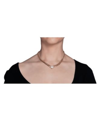 Diamond Heart 17 Heart Link Necklace (5/8 ct. t.w.) in 14k Gold-Plated Sterling Silver